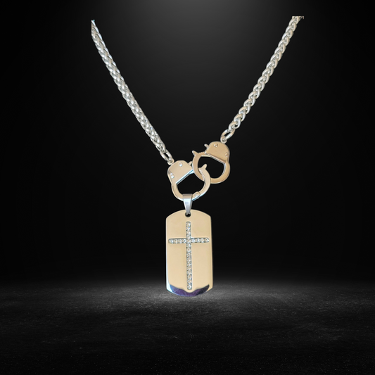Cuffed 2 the Cross Necklace