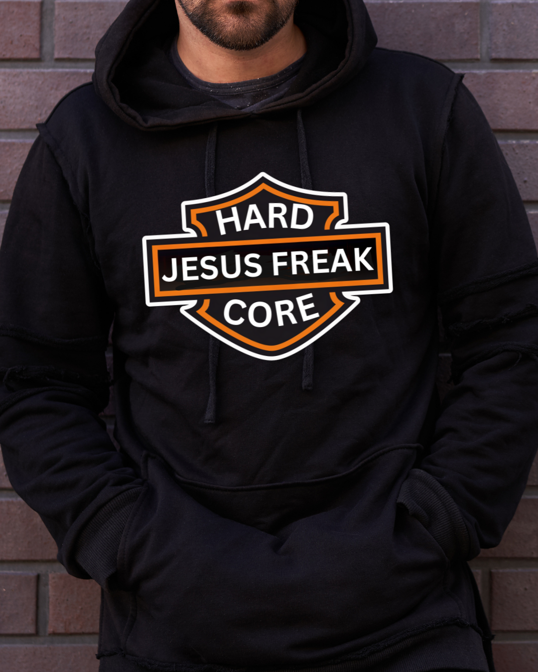 Hard Core Jesus Freak Biker Sweatshirt Hoodie