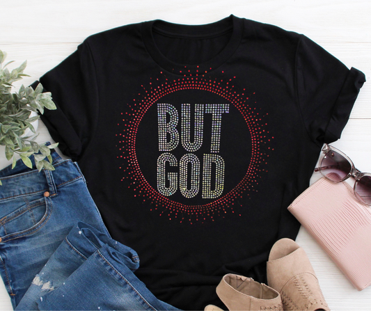 But God Rhinestone Soft Cotton Tee