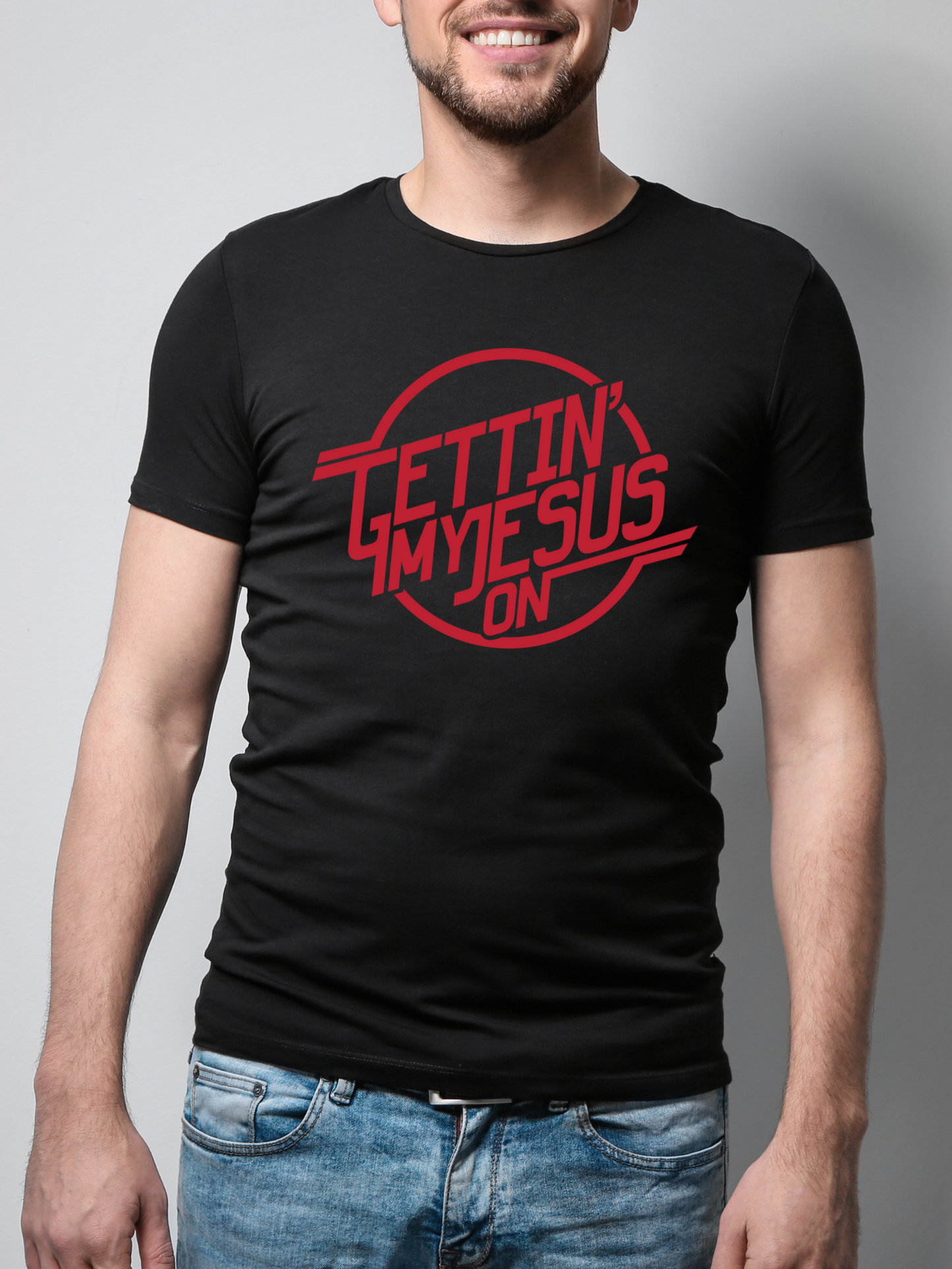 Gettin My Jesus On printed Tee