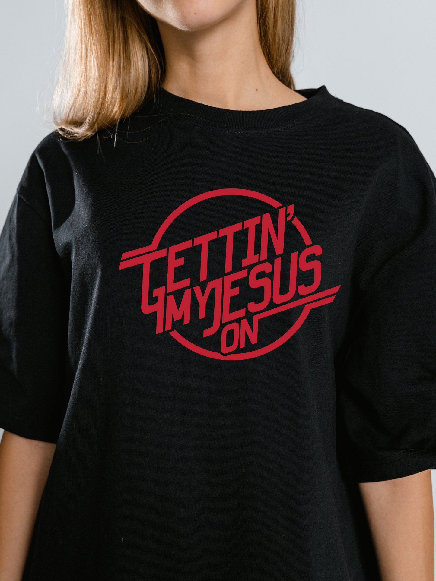 Gettin My Jesus On printed Tee