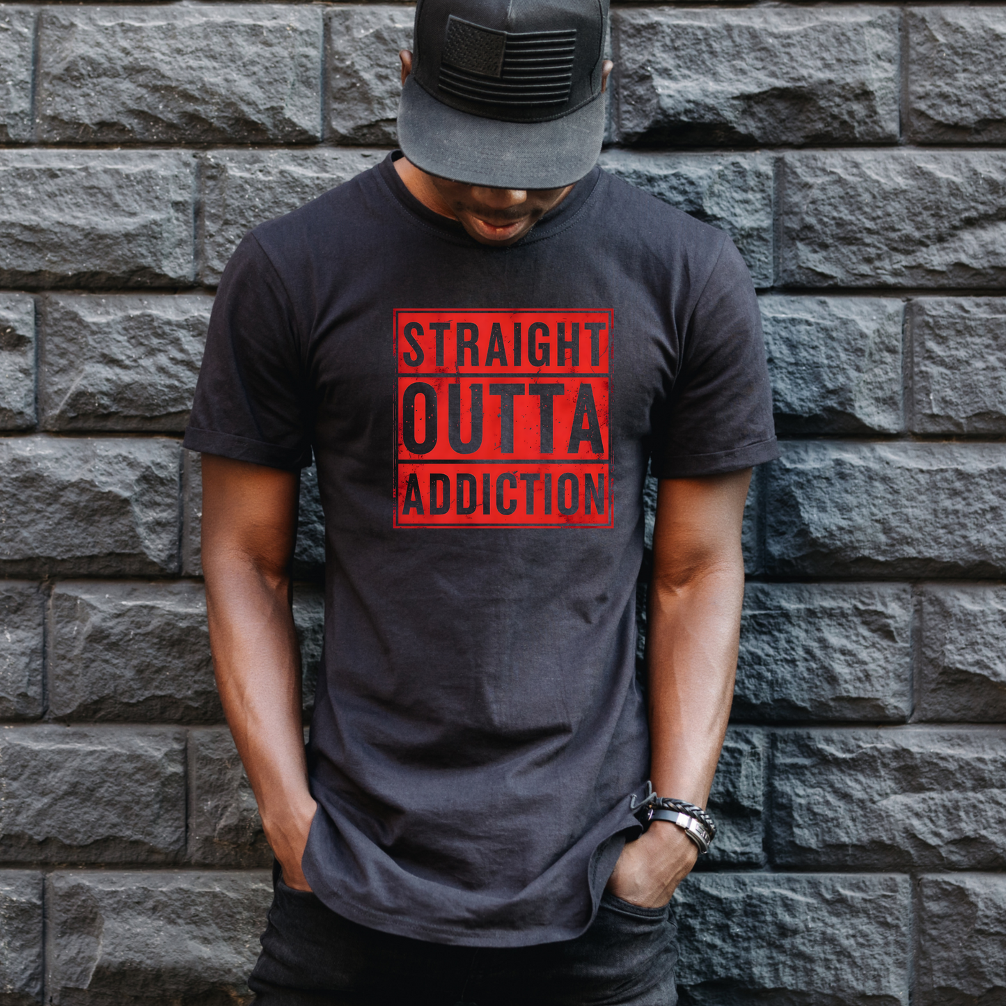 Straight Outta Addiction Soft Cotton Tee Recovery NA, AA, Unisex, Inspirational