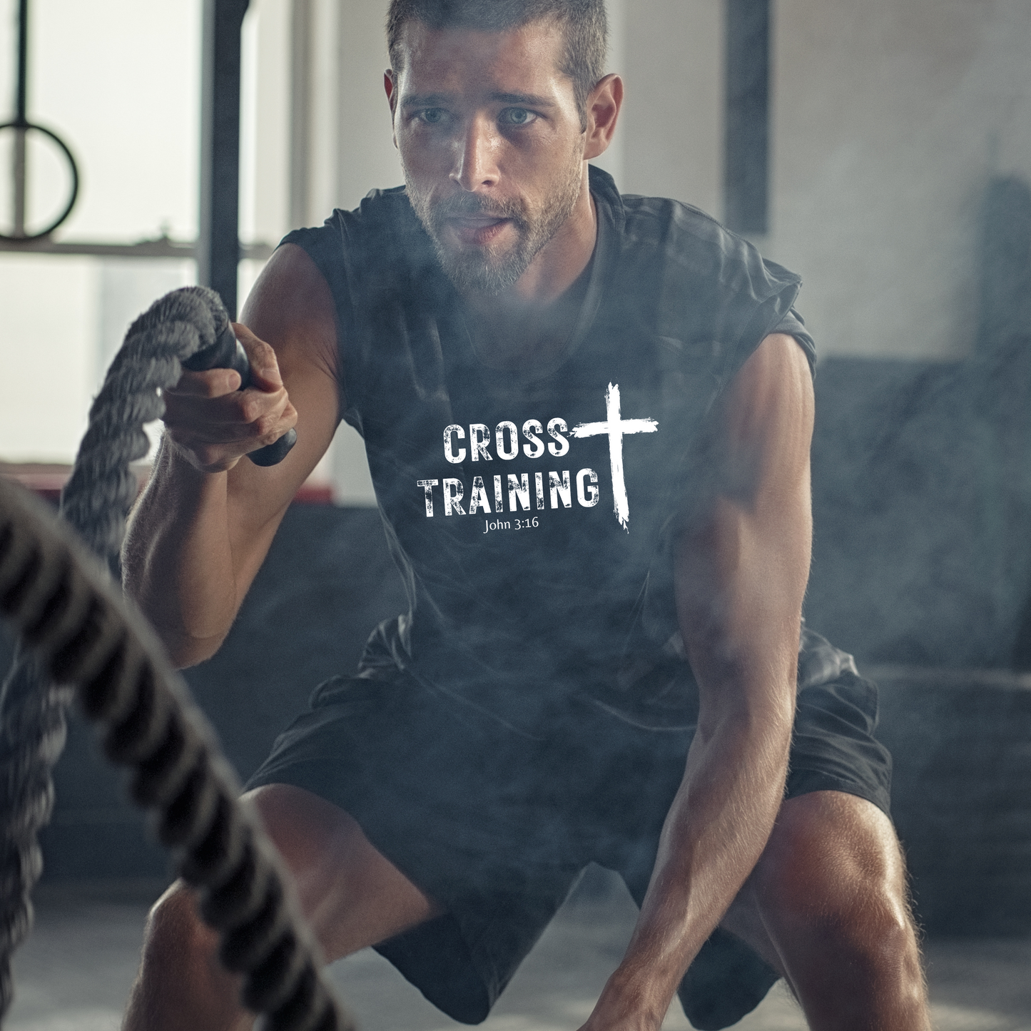 Cross Training Soft Cotton Tee, Workout, Gym, Faith Based, HIIT, Fitness, Ministry